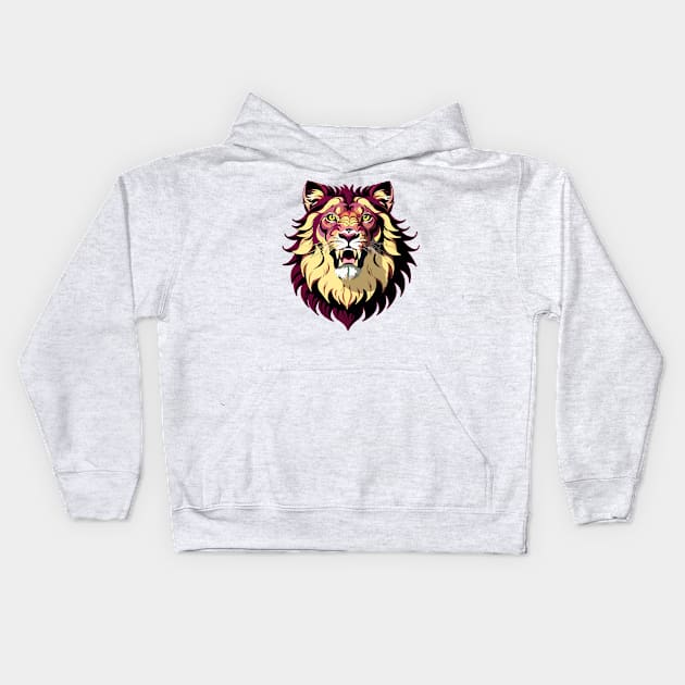 Urban Streetwear Lion's Head Kids Hoodie by SunGraphicsLab